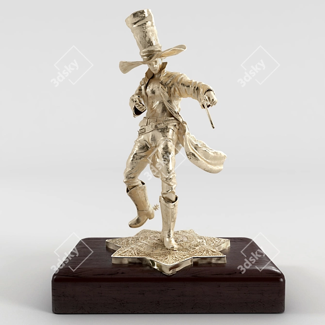 Western Gunslinger Paperweight 3D model image 1