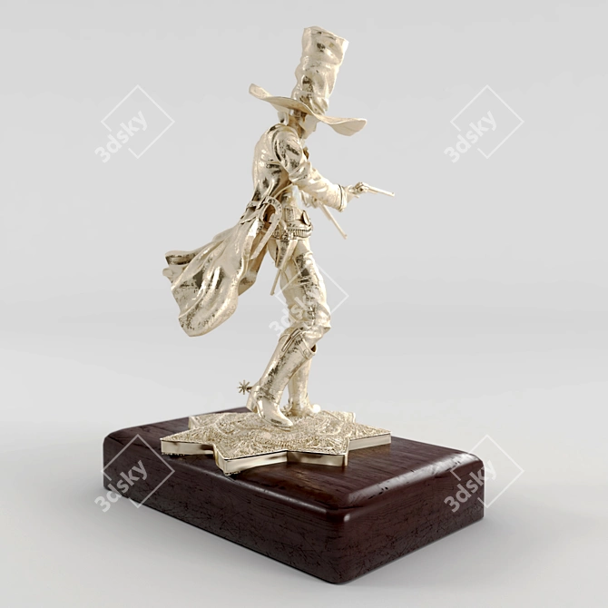 Western Gunslinger Paperweight 3D model image 2