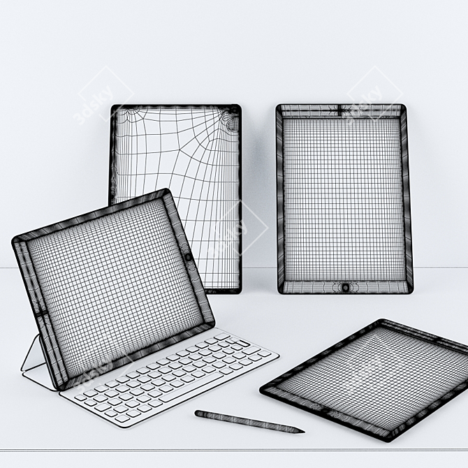 Ultimate iPad Pro with Keyboard 3D model image 2