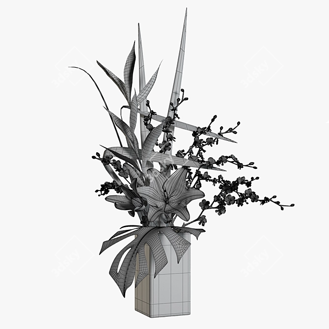 Sunshine Yellow Lily 3D model image 3