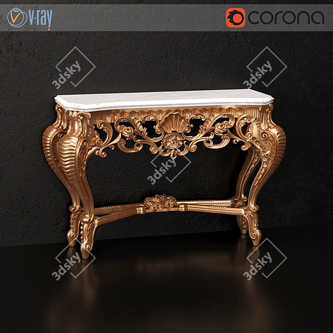 Elegant Silik Console 3D model image 1