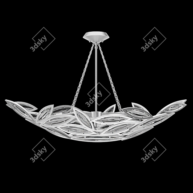 Marquise Platinized Silver Leaf Chandelier 3D model image 1