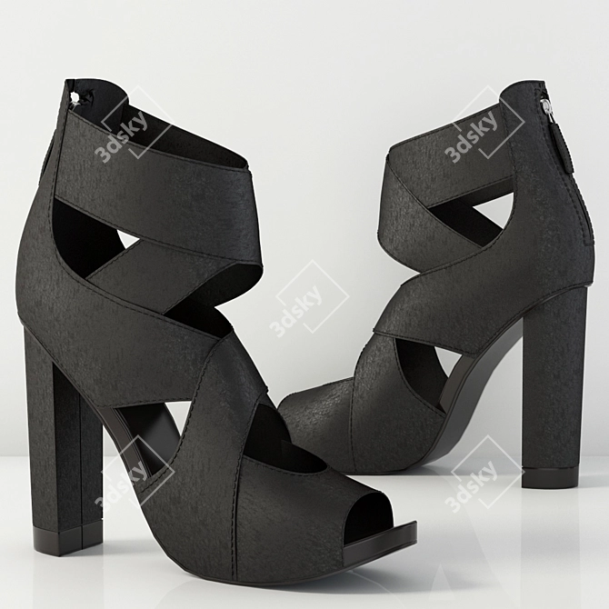 Genuine Leather Ankle Boots 3D model image 1