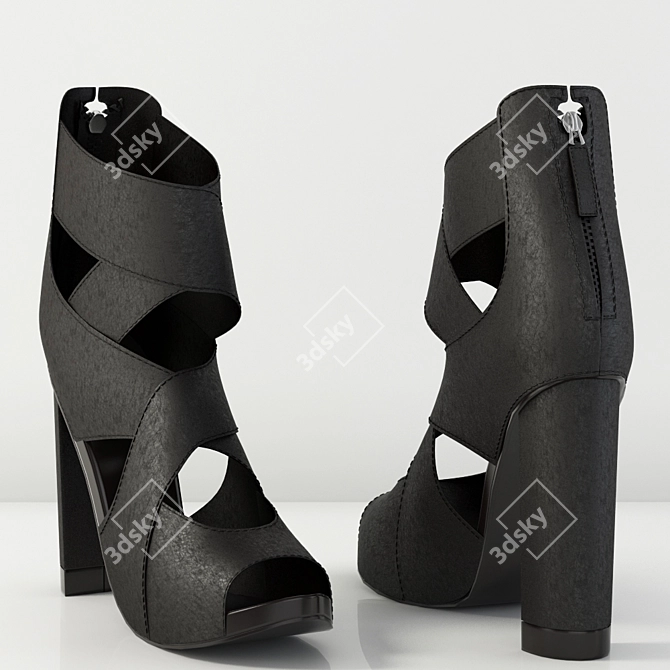Genuine Leather Ankle Boots 3D model image 2