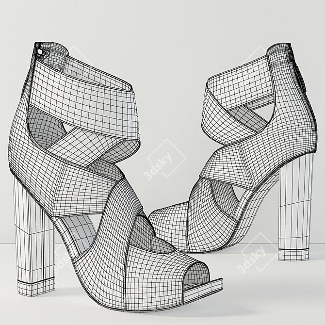 Genuine Leather Ankle Boots 3D model image 3