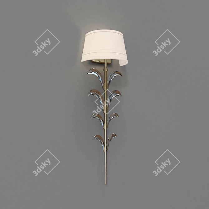 Title: Elegant Fine Art Brass Floor Lamp 3D model image 1