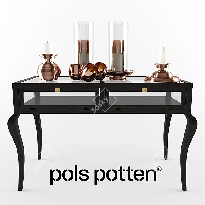 Copper Elegance: Decor Set by Pols Potten 3D model image 1