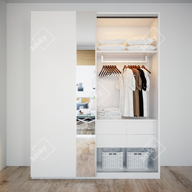 Mebelux Legerro Wardrobe: Stylish Storage Solution 3D model image 1