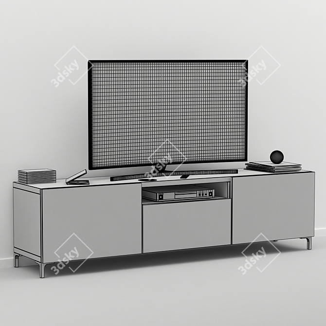 Sleek Modern TV Stand 3D model image 3