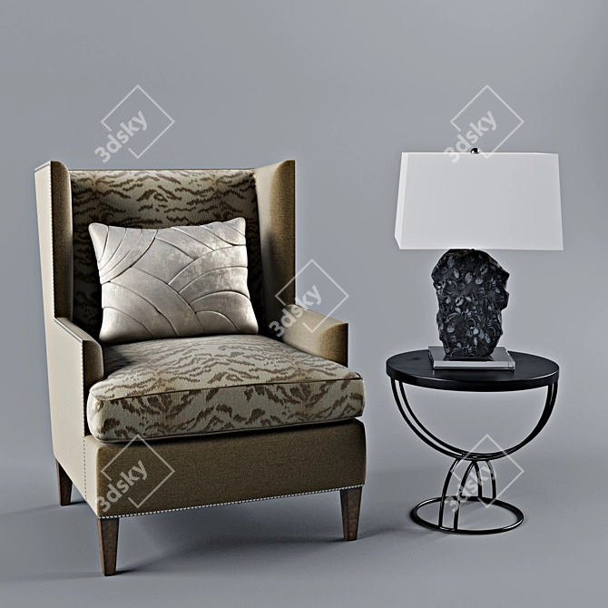 Elegant Kalinda's Chair Set 3D model image 1