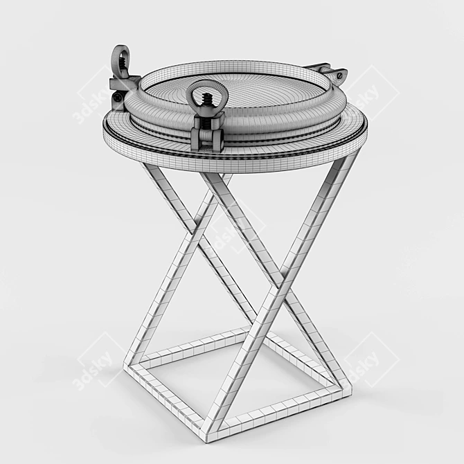 Nautical Steel Serving Table 3D model image 2