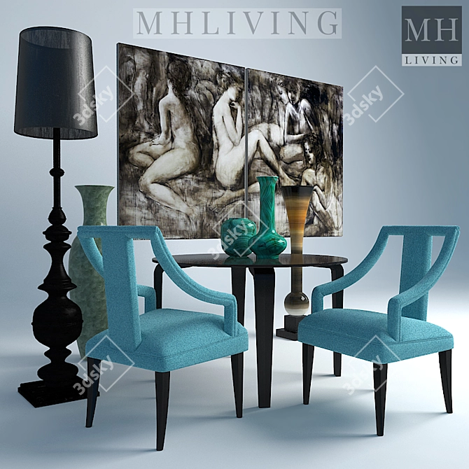 Elevated Armchair: HF14114 MHLiving 3D model image 1