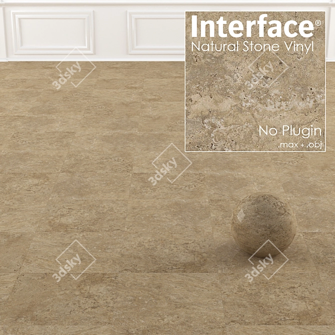 Natural Stone Vinyl Tile Collection 3D model image 1