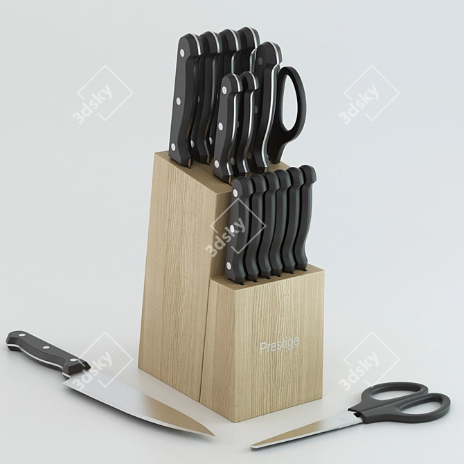 Sleek Knife Block Organizer 3D model image 1