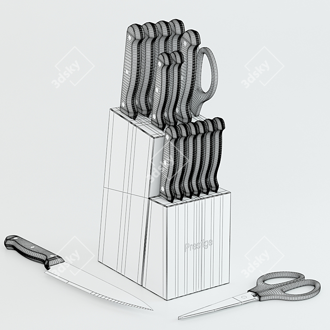 Sleek Knife Block Organizer 3D model image 2