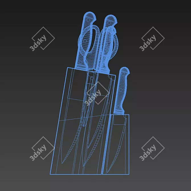 Sleek Knife Block Organizer 3D model image 3