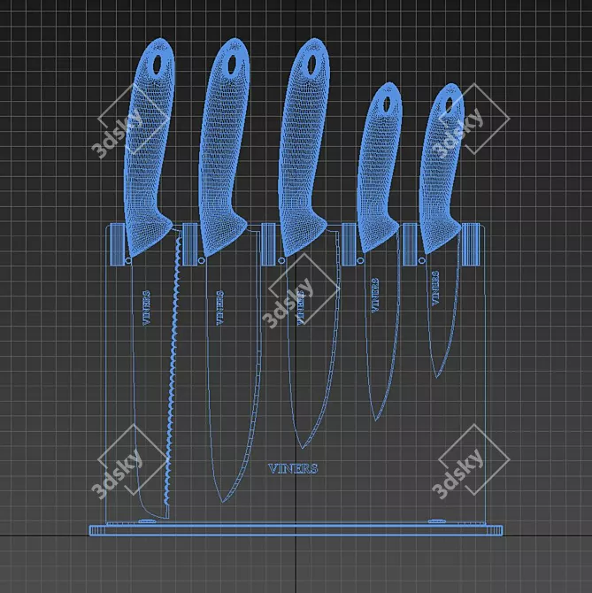 Sleek Knife Block Organizer 3D model image 3