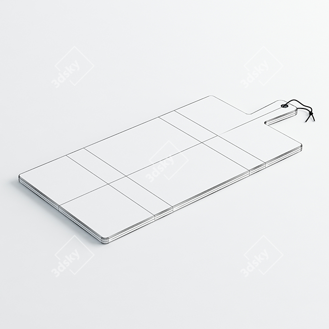 Sleek Bamboo Cutting Board 3D model image 2