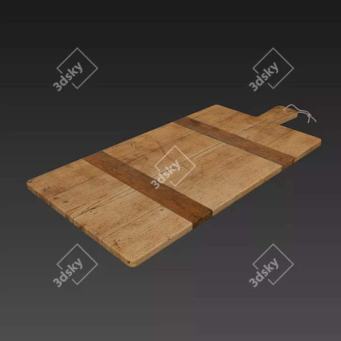 Sleek Bamboo Cutting Board 3D model image 3