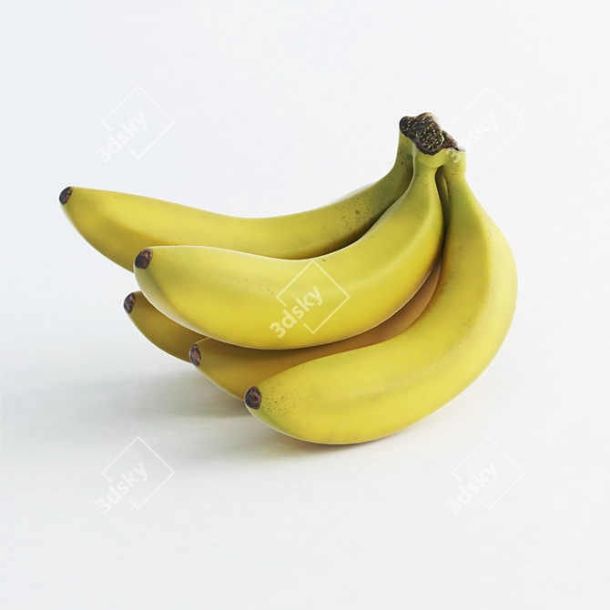 Realistic Banana 3D Model 3D model image 1