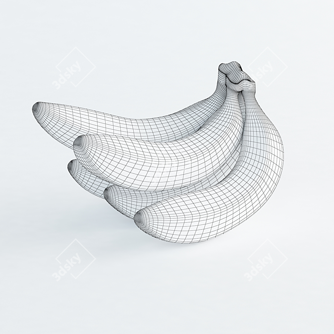 Realistic Banana 3D Model 3D model image 2