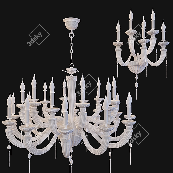 Elegant Juliënne Clear Chandelier 3D model image 2