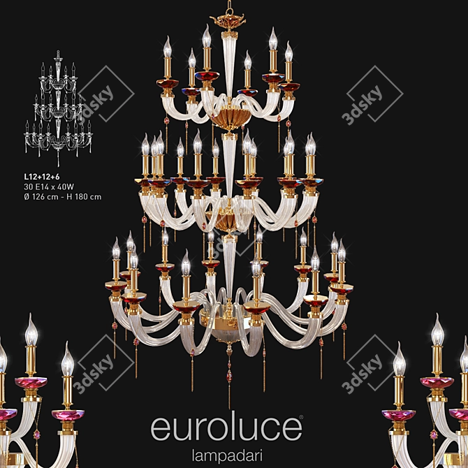 Julienne Clear Crystal Chandelier 3D model image 1