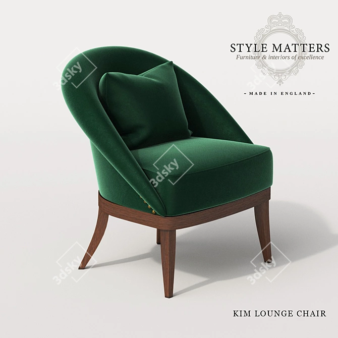 Curvaceous Kim Lounge Chair with Stylish Upholstery 3D model image 1