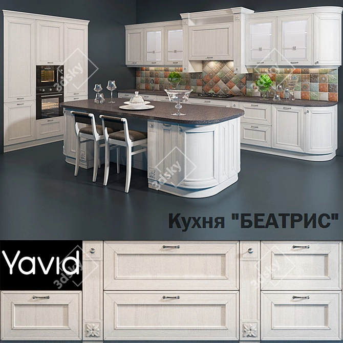 Elegant Beatrice Kitchen by Yavid 3D model image 1