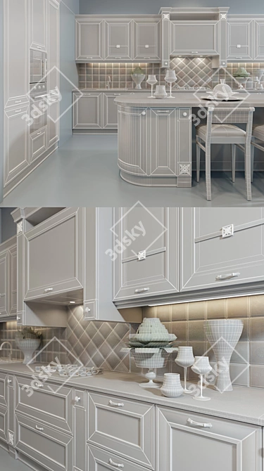 Elegant Beatrice Kitchen by Yavid 3D model image 3