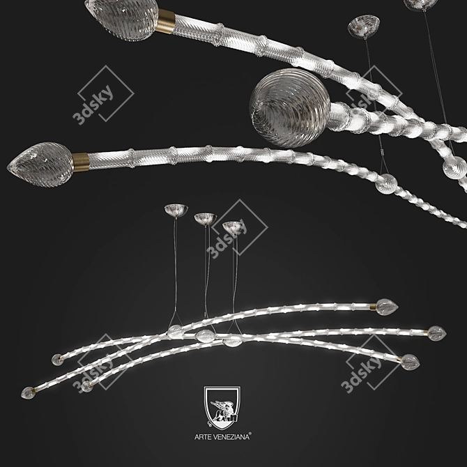 Elegant Arte Veneziana Chandelier 3D model image 1