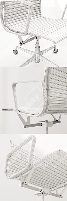 Classic Eames Ribbed Office Chair 3D model image 2