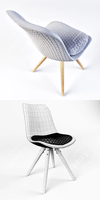 Ralf Chair: Compact and Comfortable 3D model image 3