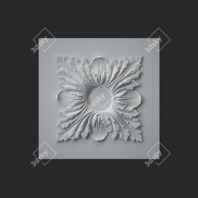 Elegant Rosette Moulding 3D model image 1