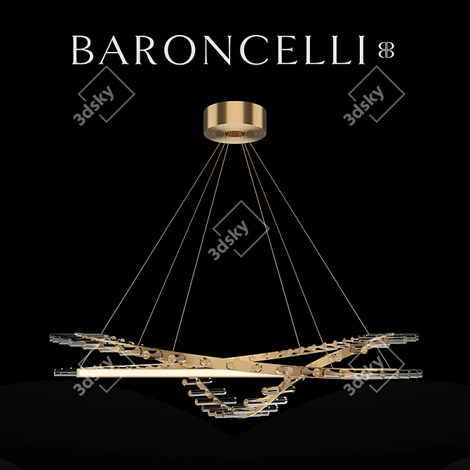 Elegant Elio Chandelier 3D model image 1