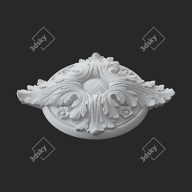 Glamourous Gypsum Rosette - 64 3D model image 2