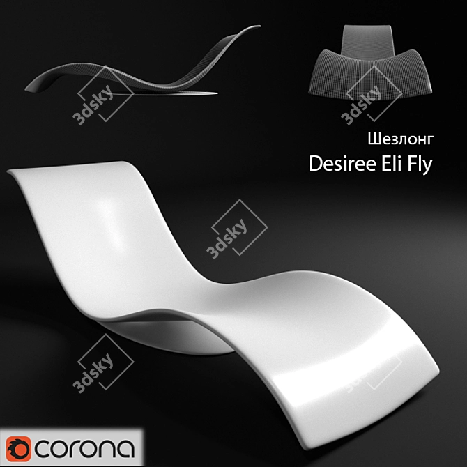 Elegant Italian Chaise Longue 3D model image 1