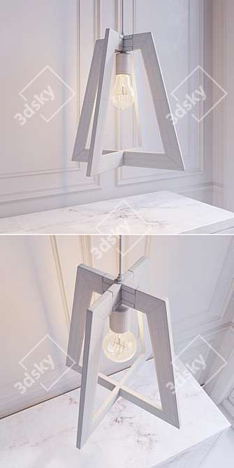 Modern Wood Pendant Light - Across (5691) 3D model image 3