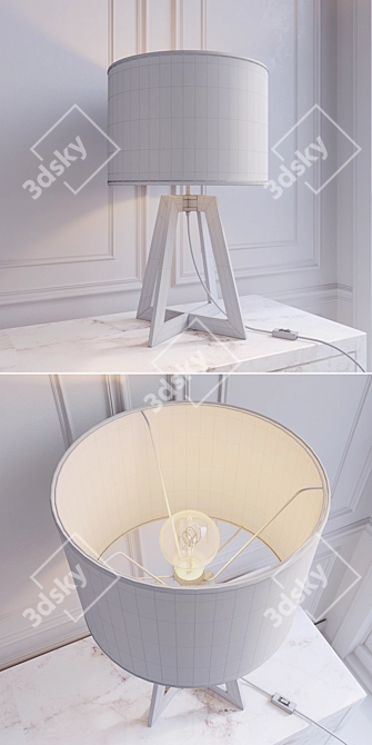 Modern Wooden Desk Lamp - Nowodvorski Across M 3D model image 3