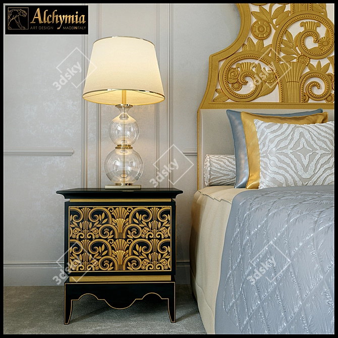 Title: ALCHYMIA Giasone Bed Set 3D model image 2
