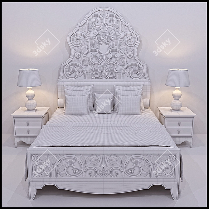Title: ALCHYMIA Giasone Bed Set 3D model image 3