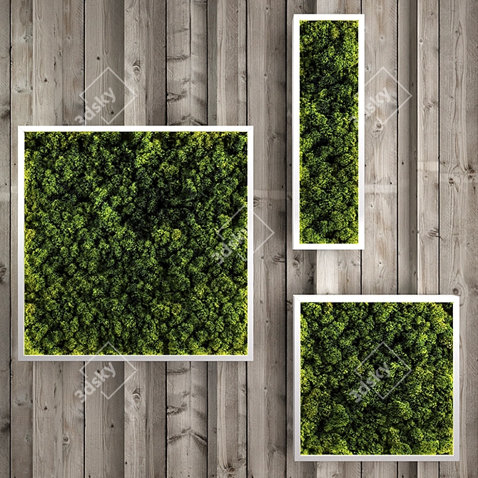 Illuminated Moss Wall Art 3D model image 1