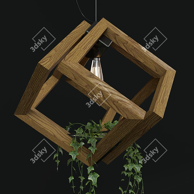 Multifunctional Wood Cube Light 3D model image 3