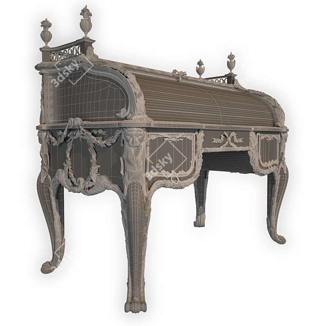 Title: Royal Louis XV Bureau 3D model image 3