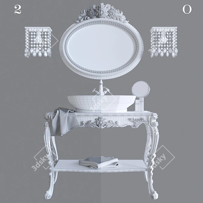 Elegant Vanity Set: Maison Ego Stand Sink 3D model image 3