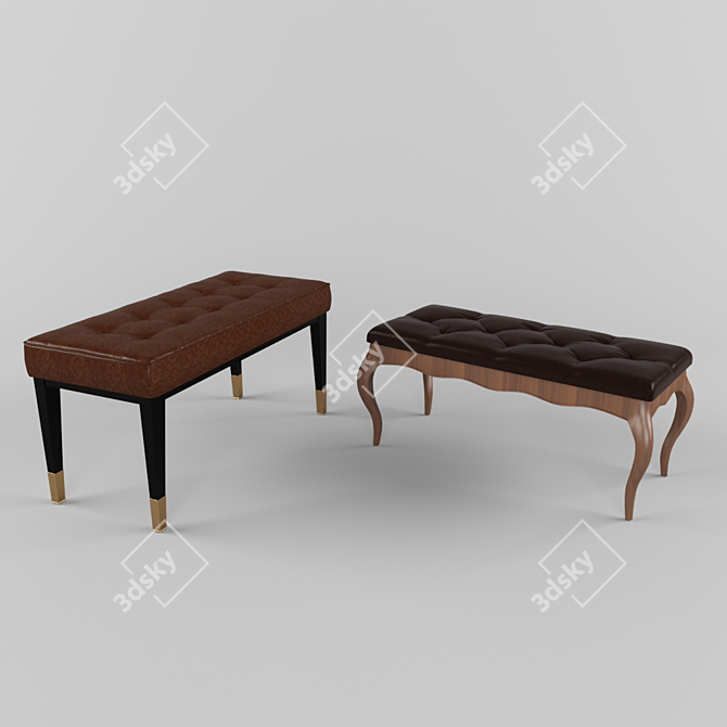 Elegant Bedroom Stools 3D model image 1