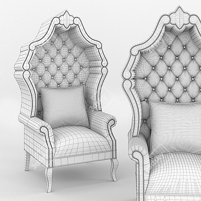 Elegant Midnight Antoinette Chair 3D model image 2