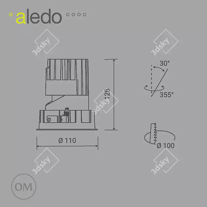 Aledo SKILL SRA 100: Versatile Professional Lighting 3D model image 2