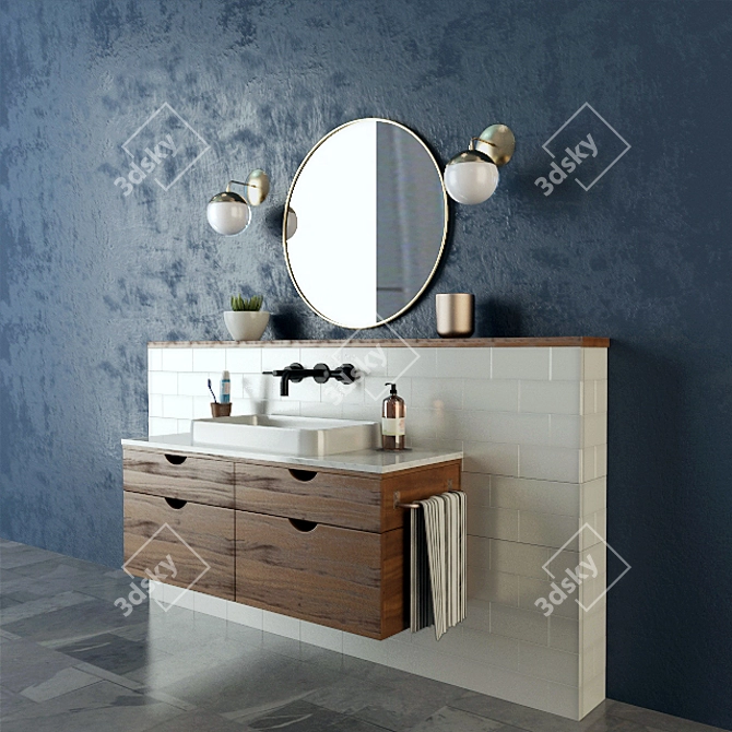 Sleek Spa Oasis: Modern Bathroom Furniture 3D model image 2