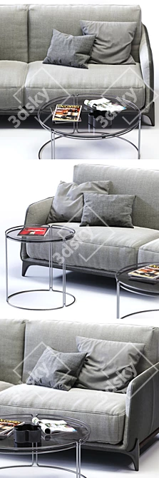 Ditre Italia ELLIOT 3-Seater Sofa: Modern Elegance in Every Detail 3D model image 2